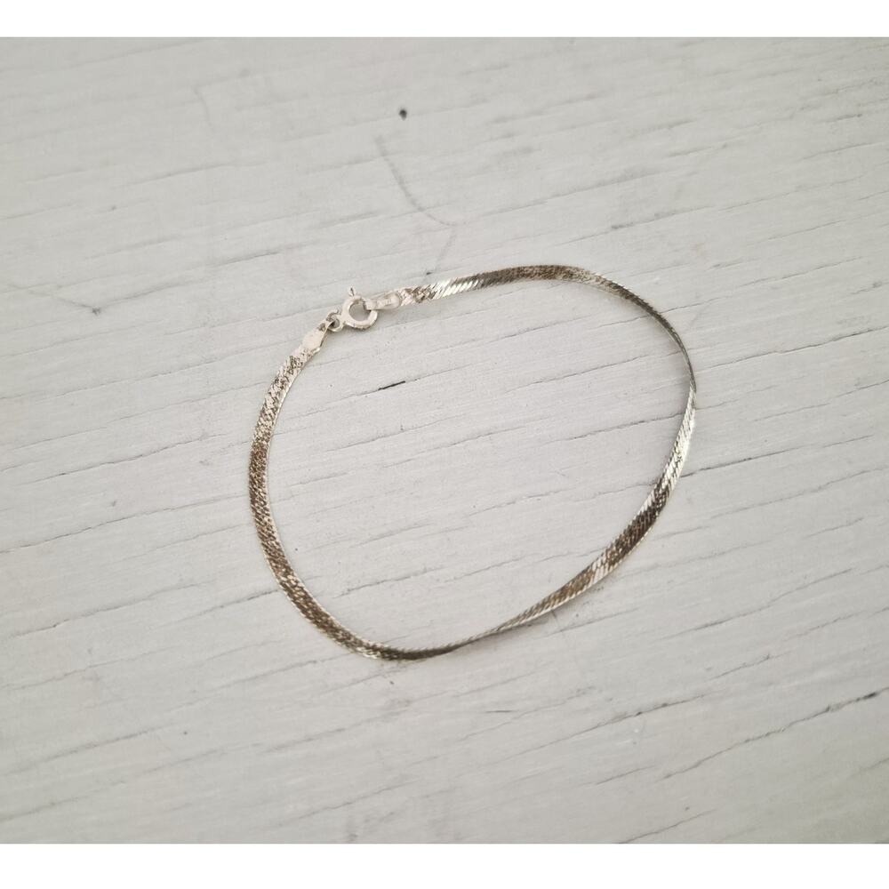 Danecraft Italy Sterling Silver 2.5mm Herringbone Bracelet